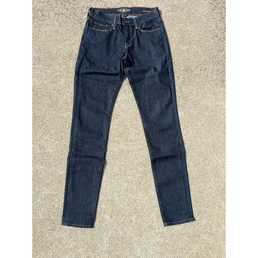 Lucky Brand Sofia Curvy Skinny Jeans 4/27 Dark Wash Clean Girl Dark Academia